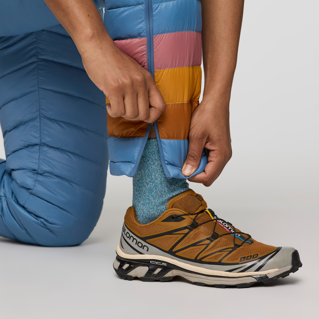Fuego Down Pant - Women's, Fjord Stripes, Model Charlie