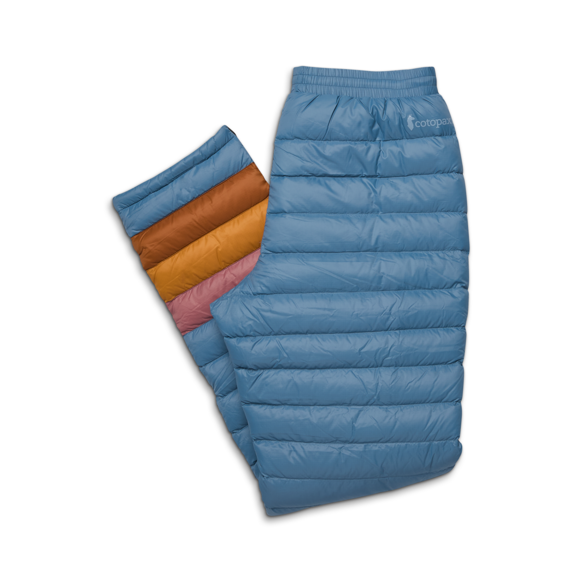 Fuego Down Pant - Women's, Fjord Stripes, Model Charlie