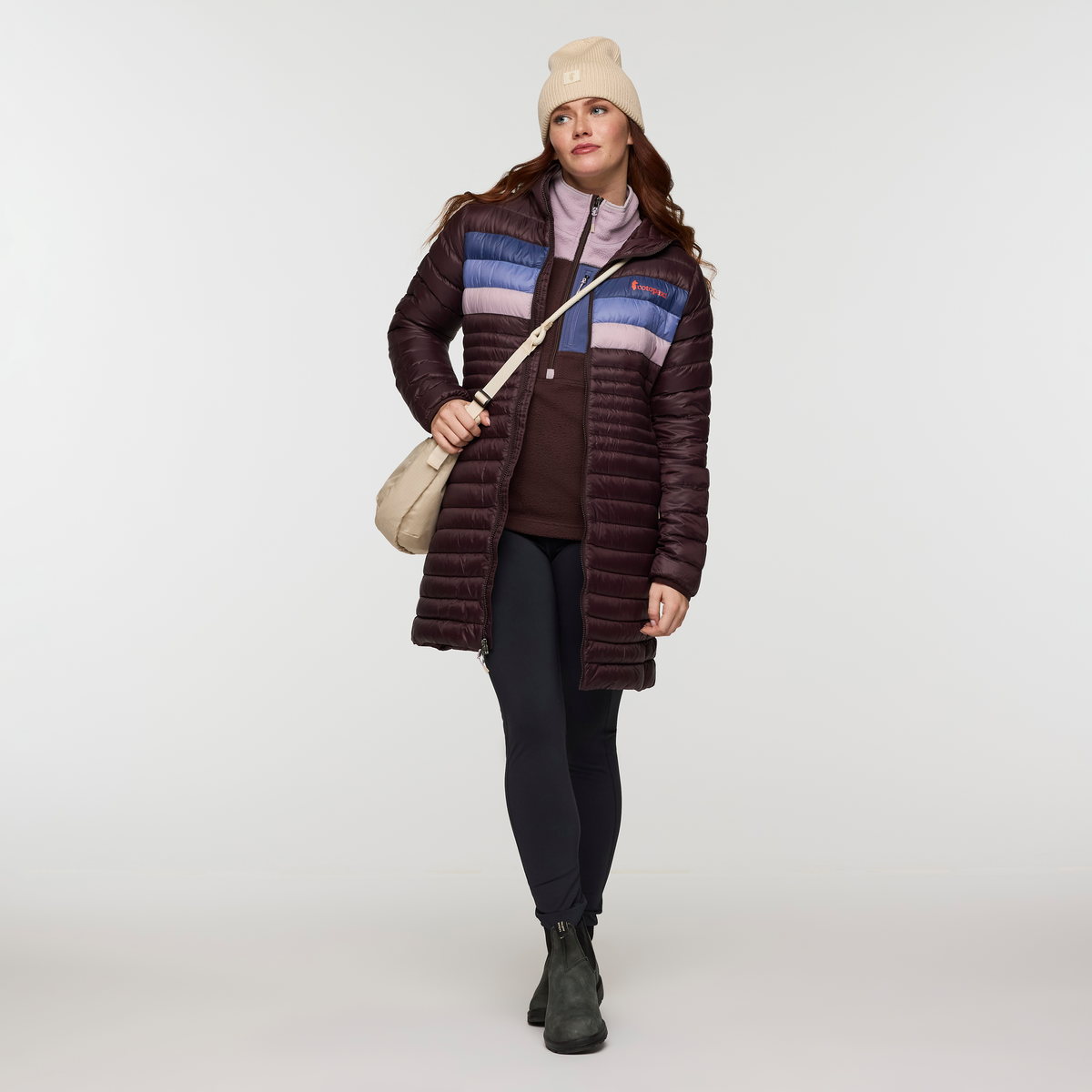 Fuego Down Parka - Women's, Coffee Stripes, Mode Caitlyn