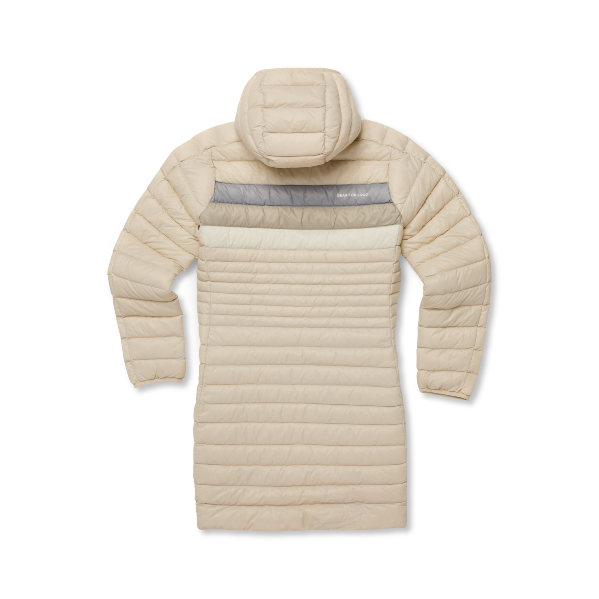 Fuego Down Parka - Women's, Cream Stripes, Model Avery