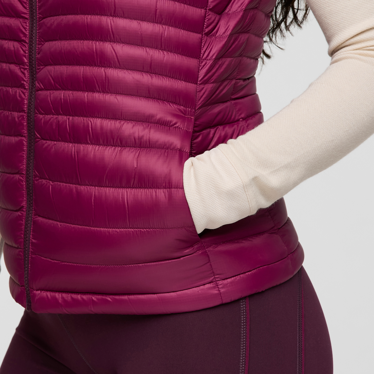 Fuego Down Vest - Women's, Blackberry/Jam, Model Charlie