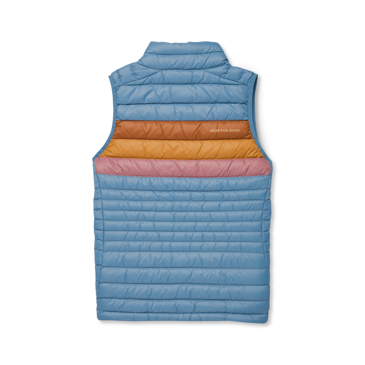 Fuego Down Vest - Women's, Fjord Stripes, Model Charlie