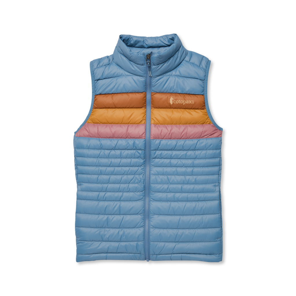 Fuego Down Vest - Women's, Fjord Stripes, Model Charlie