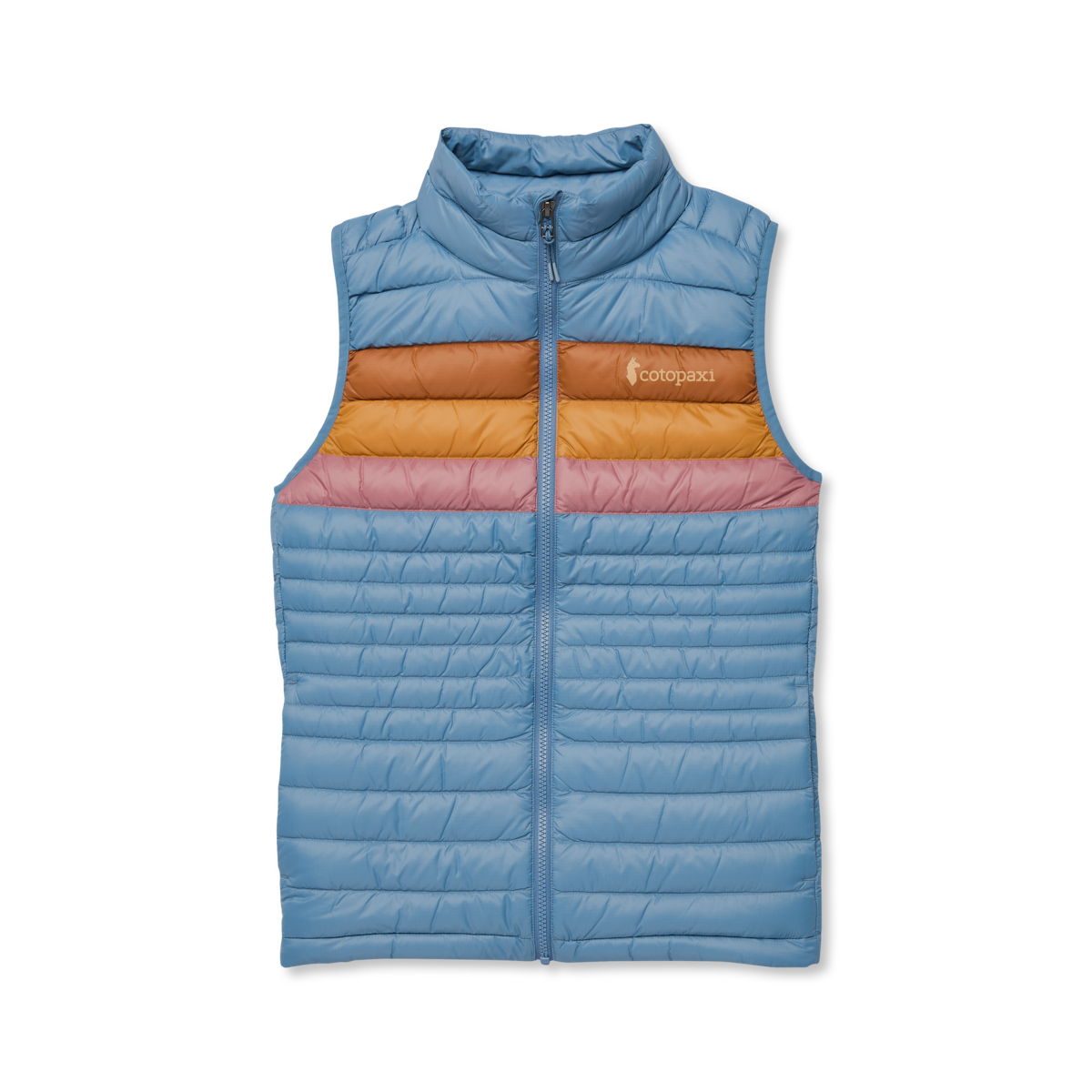 Fuego Down Vest - Women's, Fjord Stripes, Model Charlie