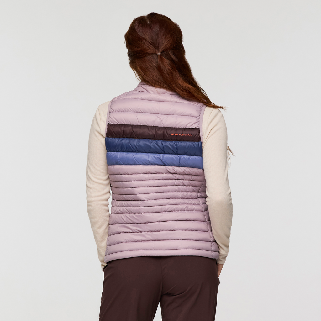 Fuego Down Vest - Women's, Quartz Stripes, Model Caitlyn