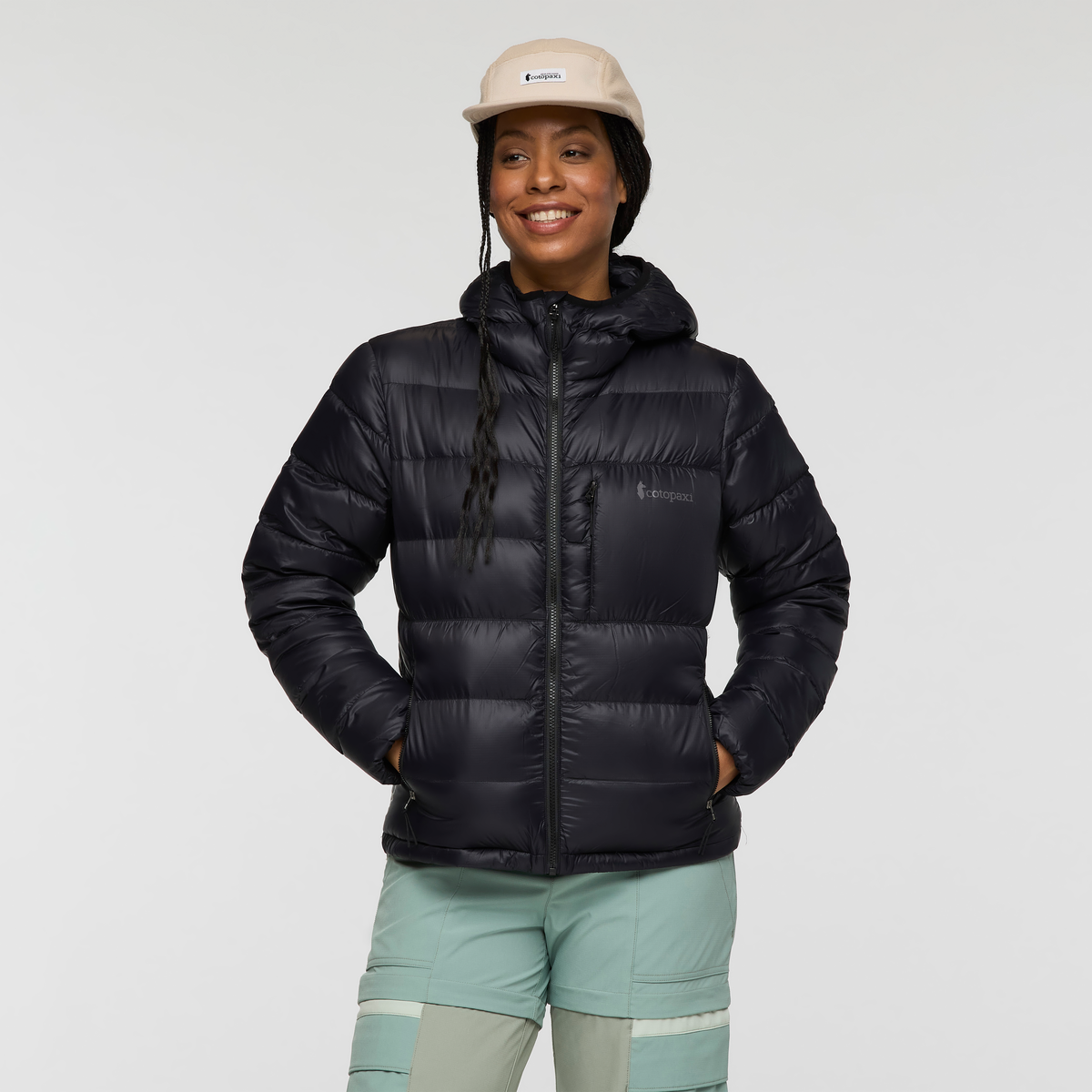 Fuego Max Down Hooded Jacket - Women's, Cotopaxi Black, Model Charlie