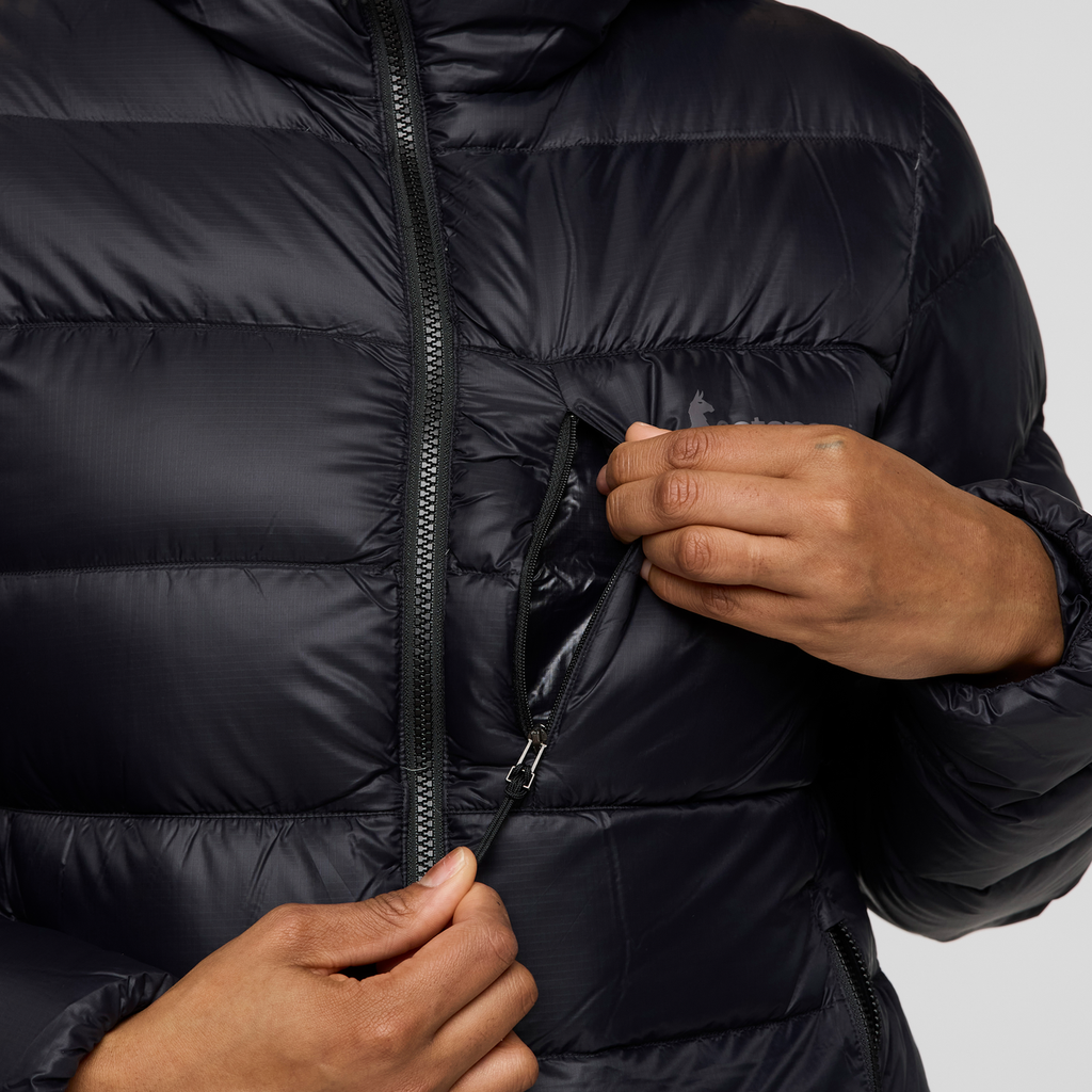 Fuego Max Down Hooded Jacket - Women's, Cotopaxi Black, Model Charlie