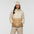 Fuego Max Down Hooded Jacket - Women's, Cream/Khaki, Model Avery