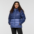 Fuego Max Down Hooded Jacket - Women's, Dusk/Blue Smoke, Model Avery