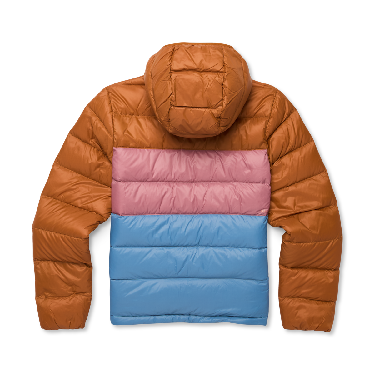 Fuego Max Down Hooded Jacket - Women's, Sienna/Fjord, Model Aya