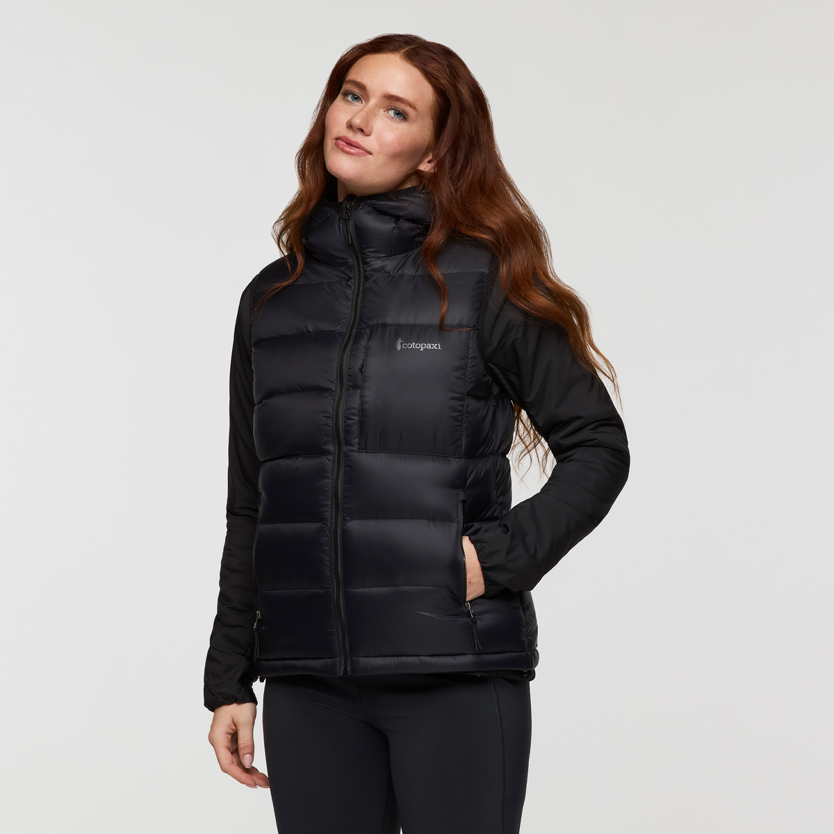 Fuego Max Down Vest - Women's, Cotopaxi Black, Model Caitlyn