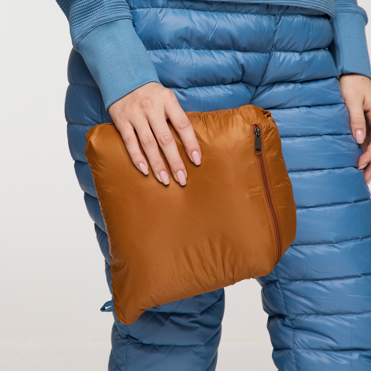 Fuego Max Down Vest - Women's, Sienna/Fjord, Model Caitlyn