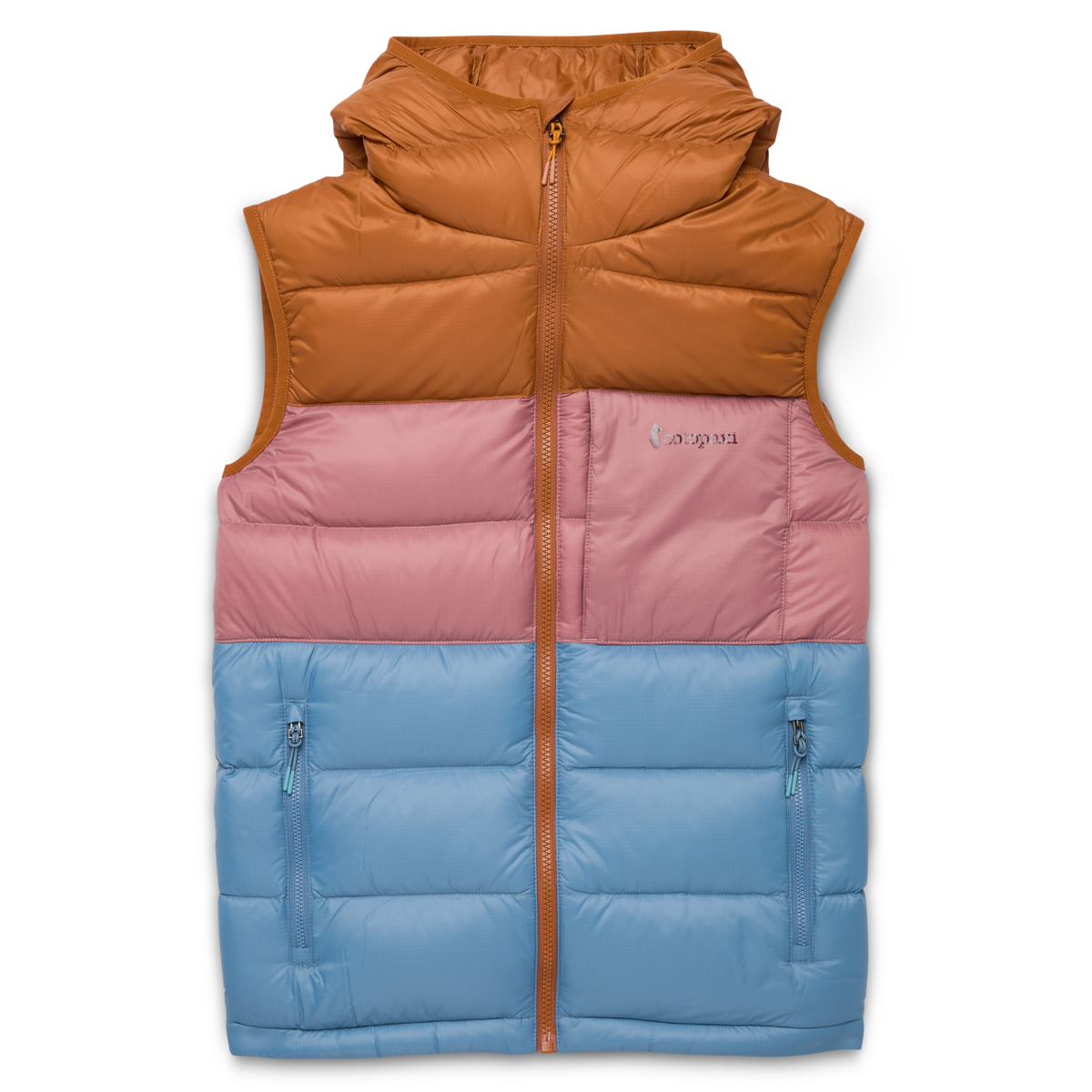 Fuego Max Down Vest - Women's, Sienna/Fjord, Model Caitlyn