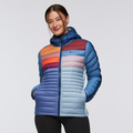 Funky Fuego Down Hooded Jacket - Women's, Deep Sea Combo, Model Aya