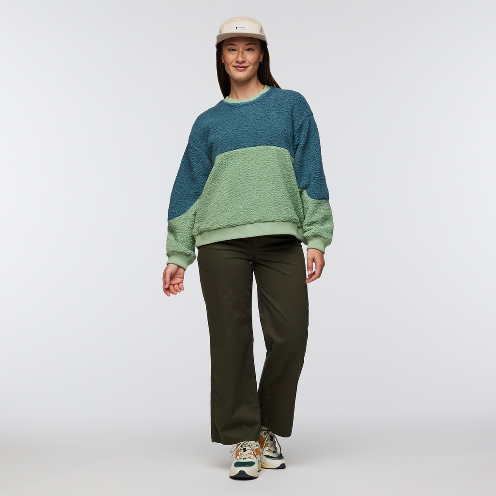 High Pile Fleece Crew - Women's, Drizzle/Aspen, Model Aya