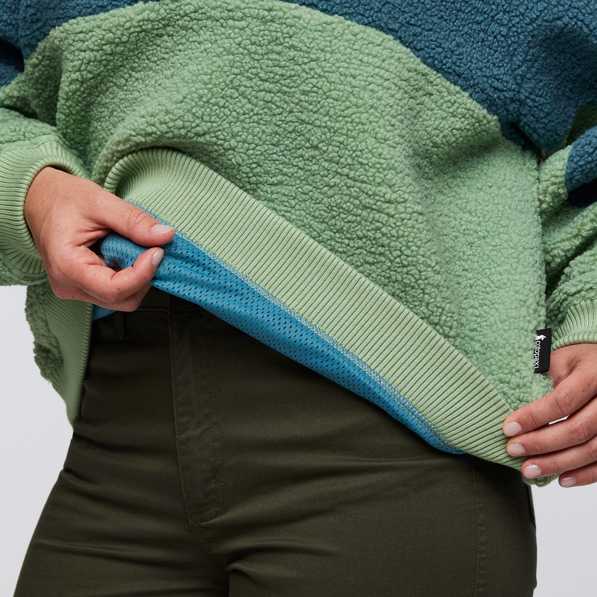 High Pile Fleece Crew - Women's, Drizzle/Aspen, Model Aya