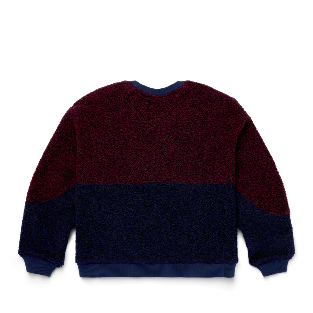 High Pile Fleece Crew - Women's, Wine/Maritime, Detail