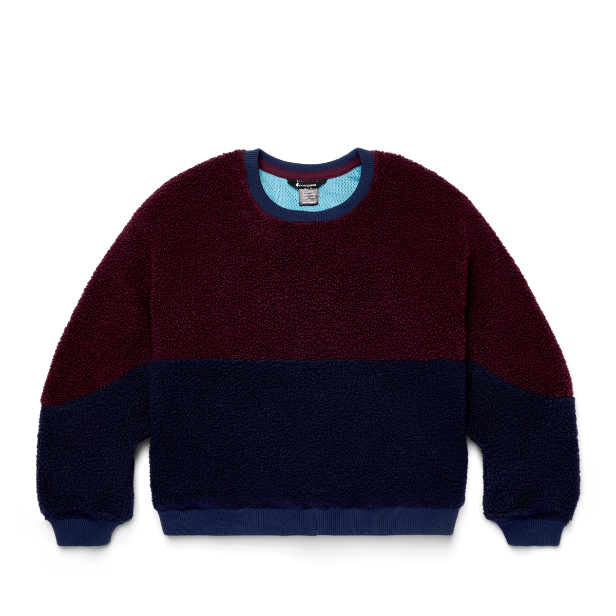 High Pile Fleece Crew - Women's, Wine/Maritime, Detail