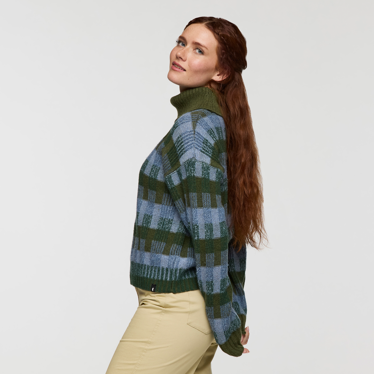 Libre Boxy Sweater - Women's, Fatigue Stripes, Model Caitlyn