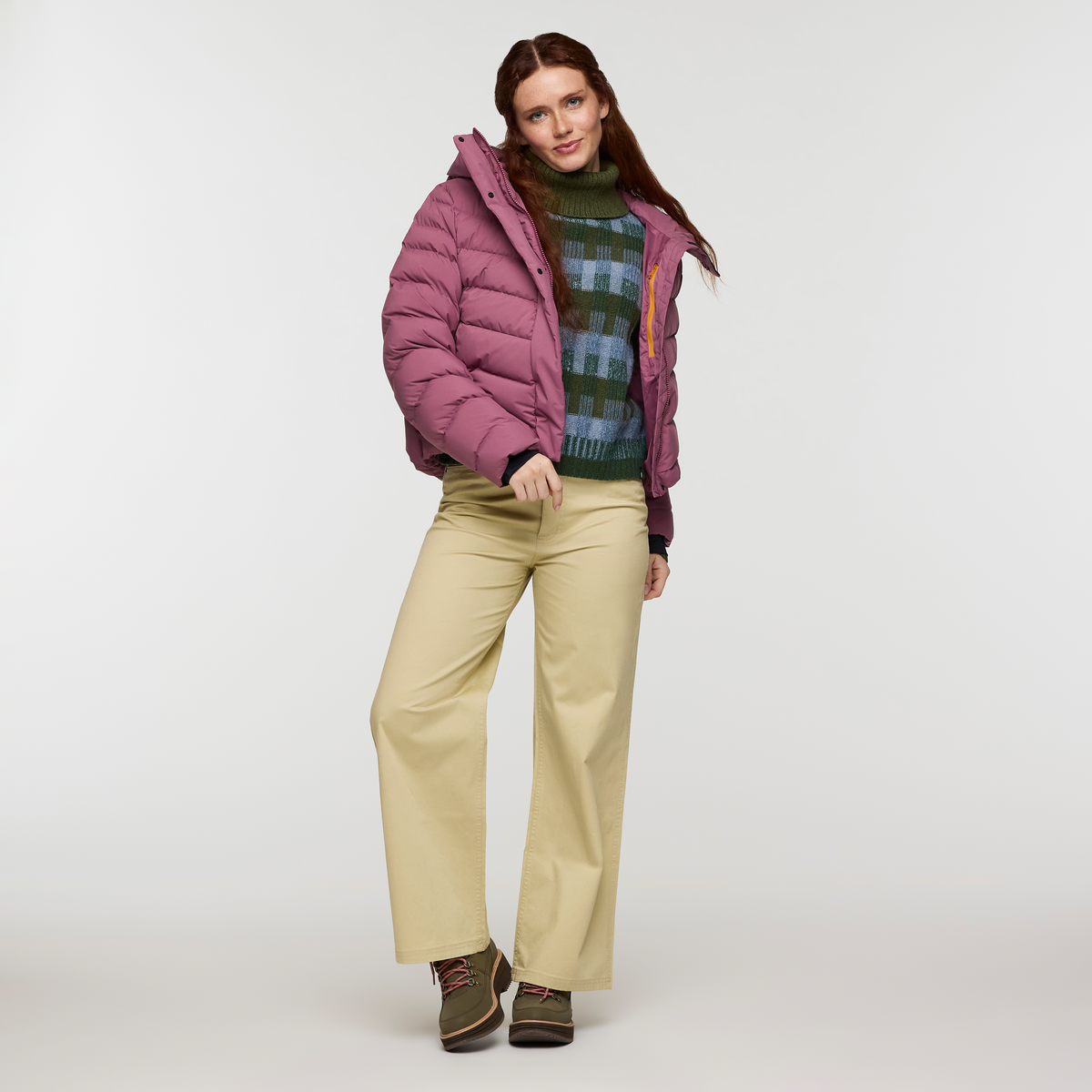Libre Boxy Sweater - Women's, Fatigue Stripes, Model Caitlyn