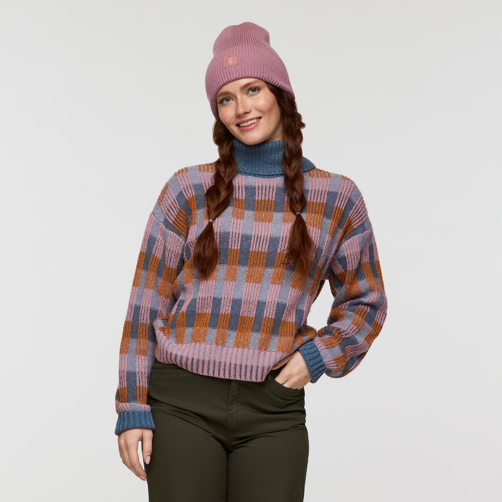 Libre Boxy Sweater - Women's, Fjord Stripes, Model Caitlyn