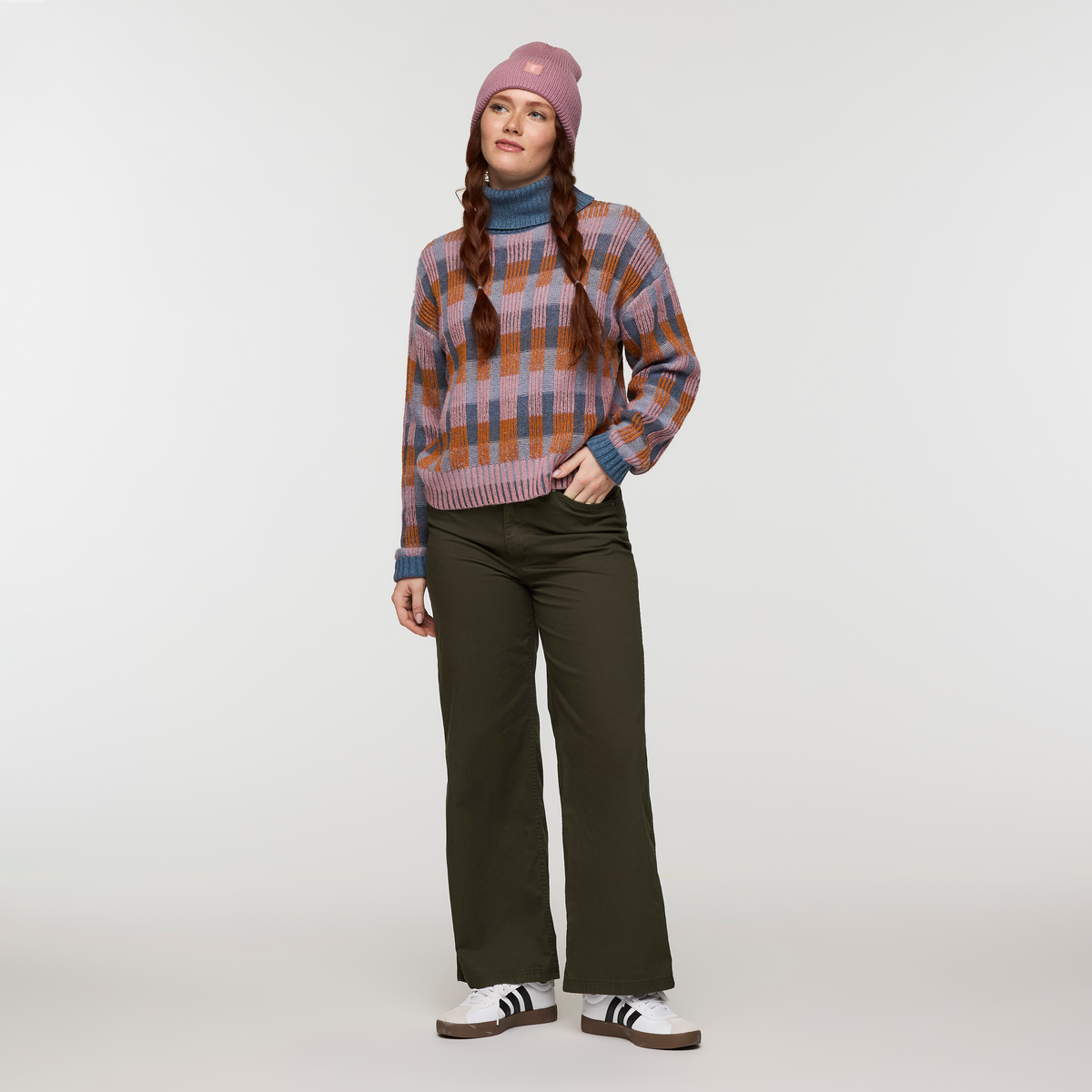 Libre Boxy Sweater - Women's, Fjord Stripes, Model Caitlyn