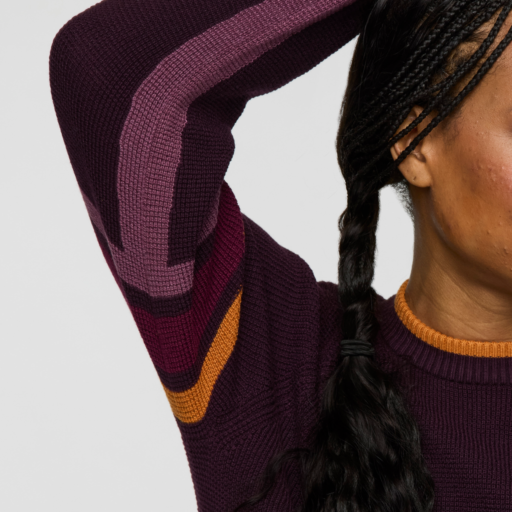 Libre Waffle Crew Sweater - Women's, Blackberry, Model Charlie