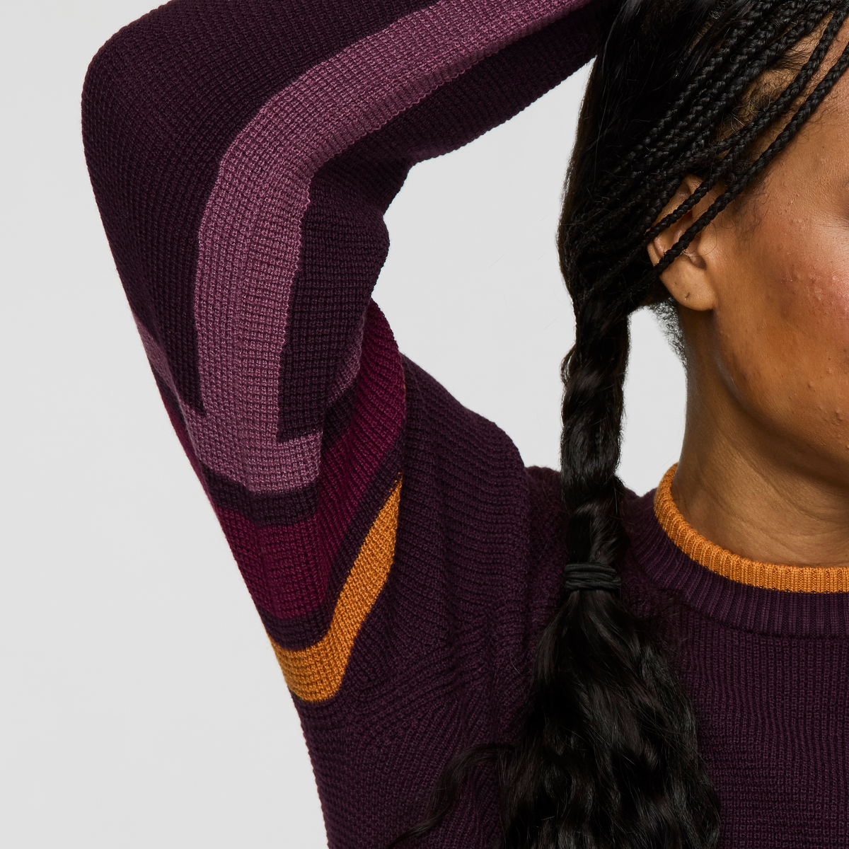 Libre Waffle Crew Sweater - Women's, Blackberry, Model Charlie