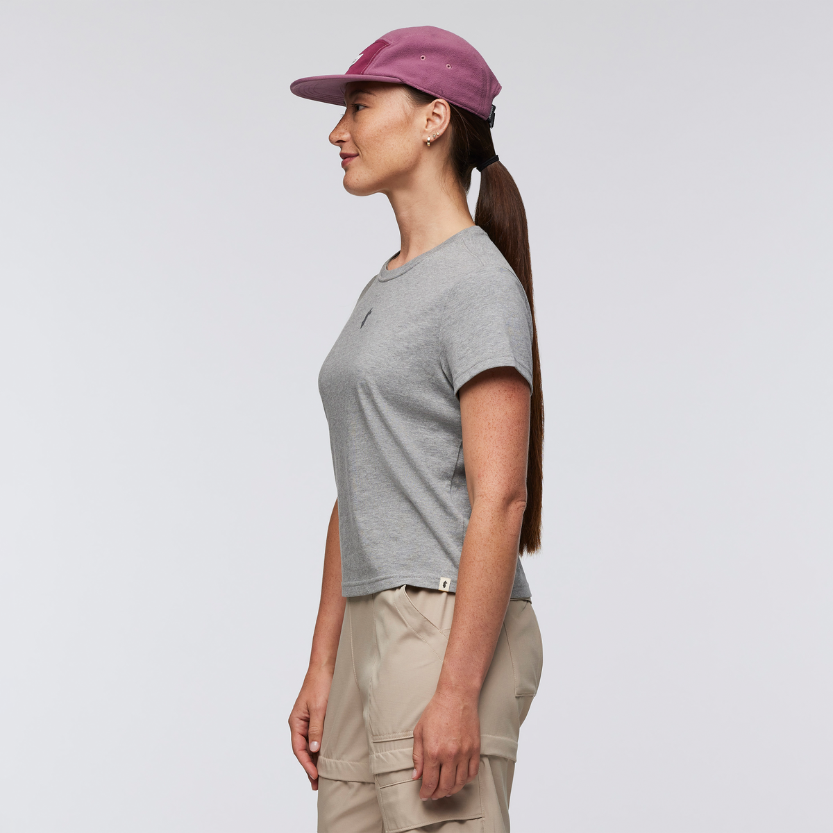 Llama Icon T-Shirt - Women's, Heather Grey, Model Aya
