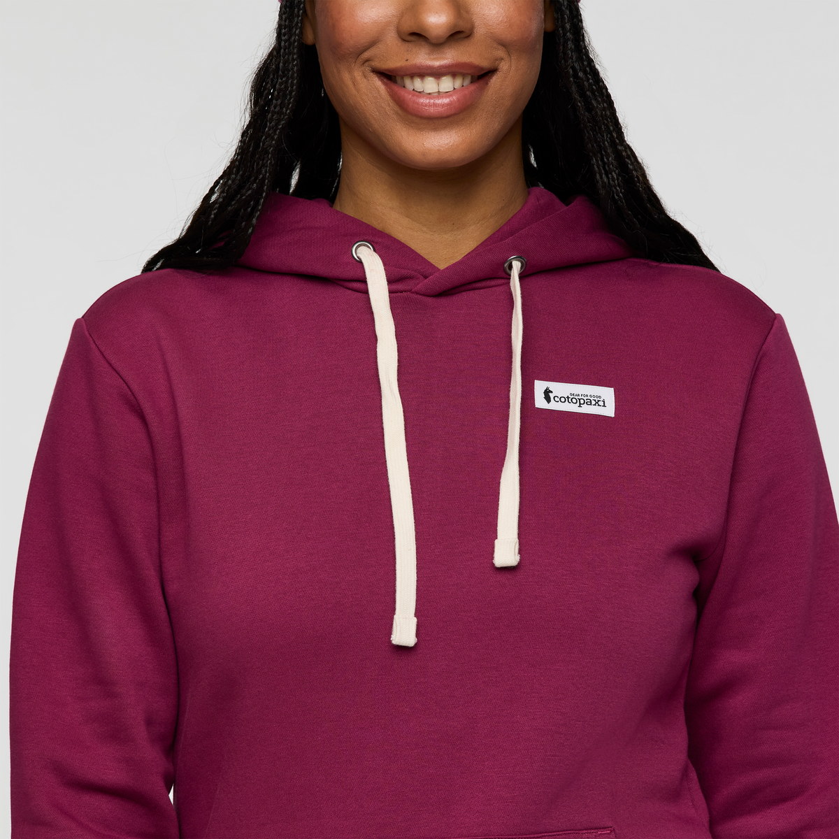 Llama Patch Pullover Hoodie - Women's, Jam, Model Charlie