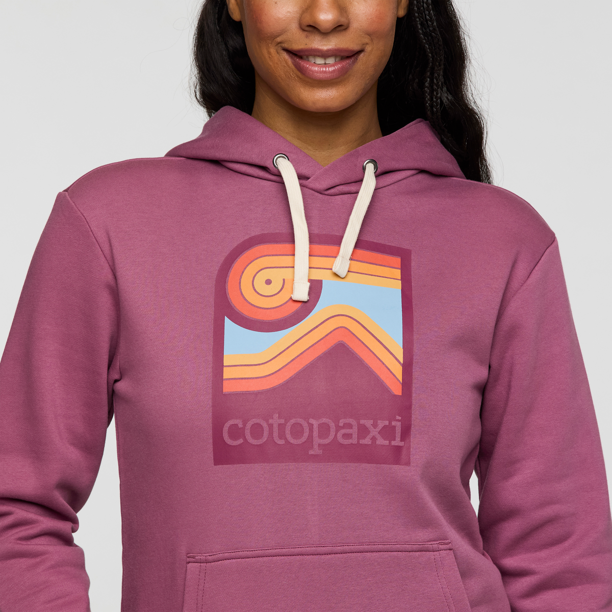 Lookout Point Pullover Hoodie - Women's, Fig, Model Charlie