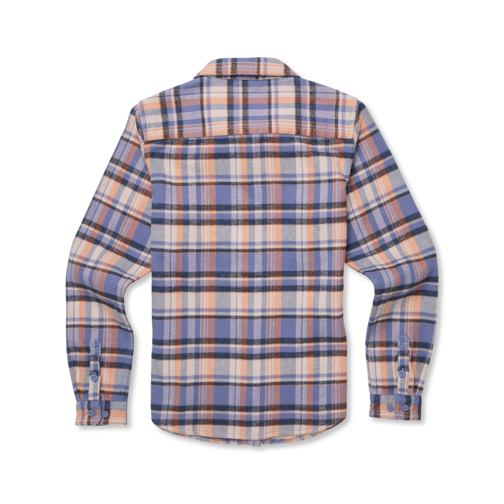 Mero Organic Flannel Shirt - Women's, Blue Smoke/Quartz Plaid, Model Avery