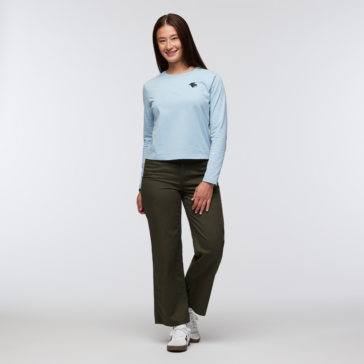 Nomad Long-Sleeve T-Shirt - Women's, Iceberg, Model Aya