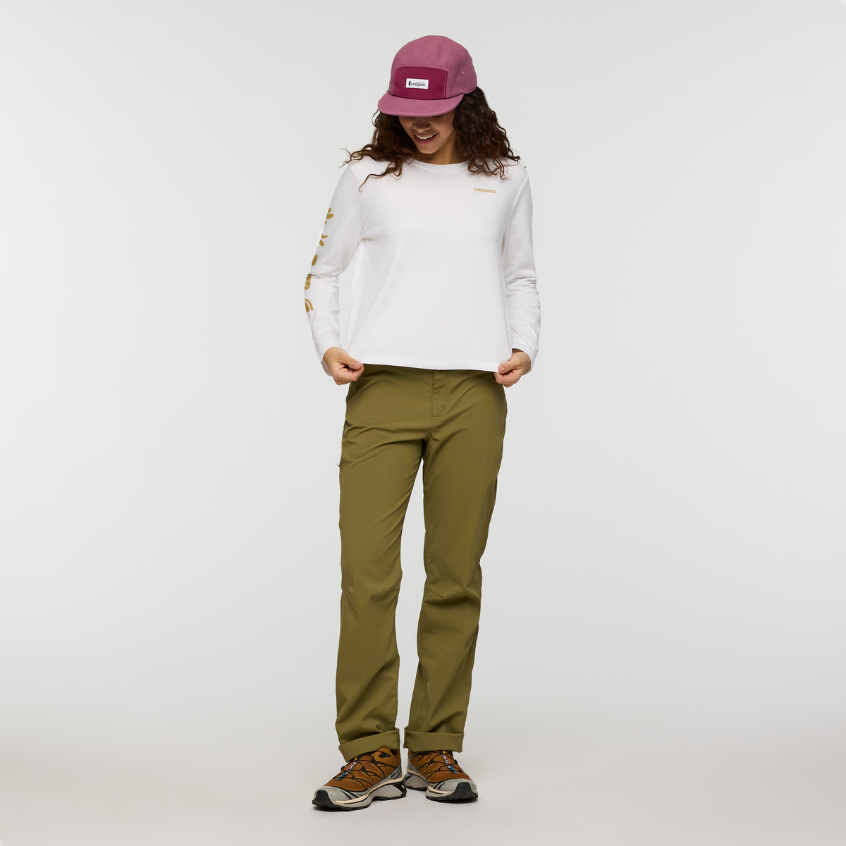 Sky To Sea Long-Sleeve T-Shirt - Women's, White, Model Avery