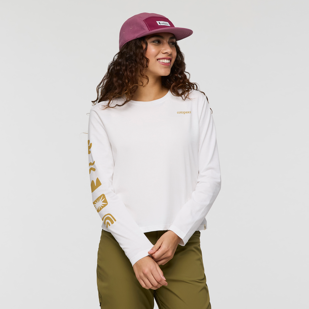 Sky To Sea Long-Sleeve T-Shirt - Women's, White, Model Avery