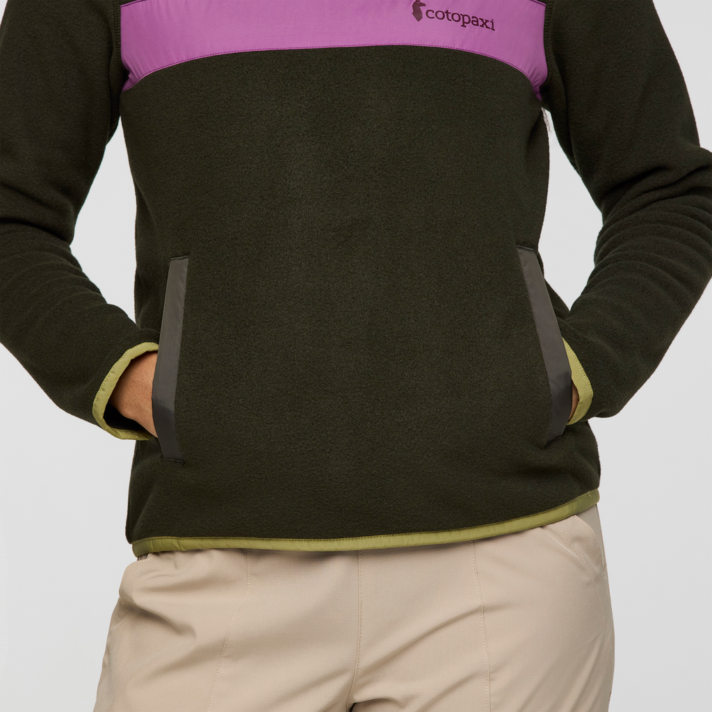 Teca Fleece Pullover - Women's, Deep Dark Woods, Model Charlie