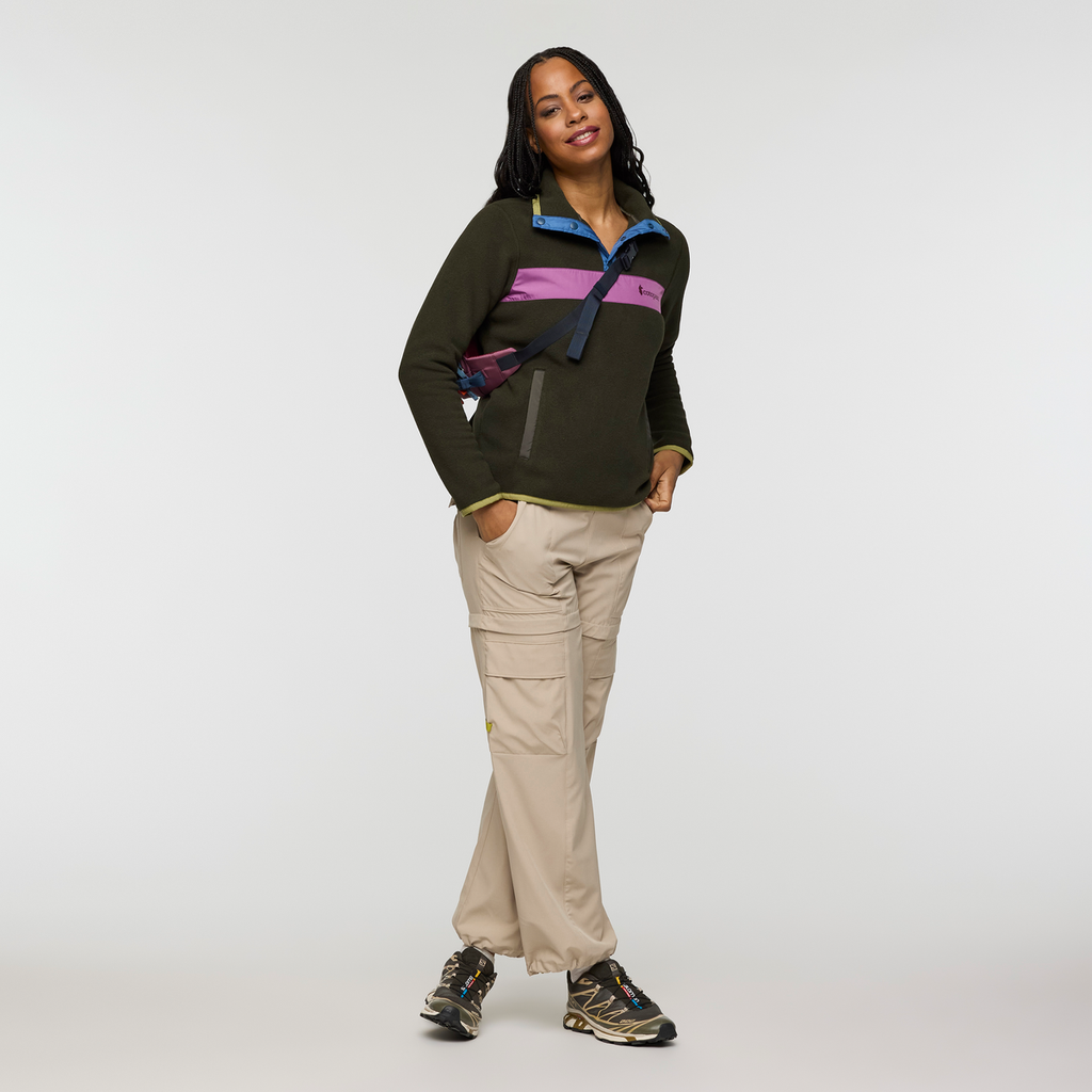 Teca Fleece Pullover - Women's, Deep Dark Woods, Model Charlie