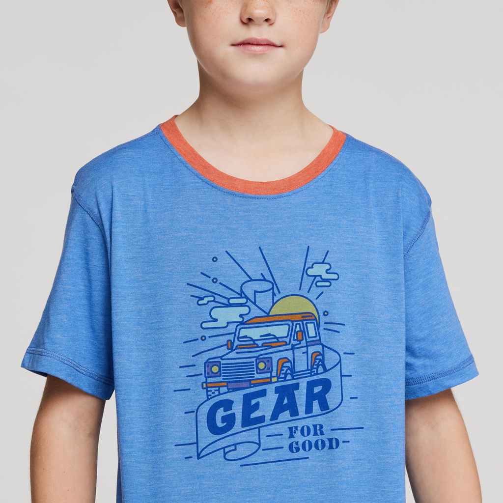 Are We There Yet Organic T-Shirt - Kids', Lupine, Model Dax