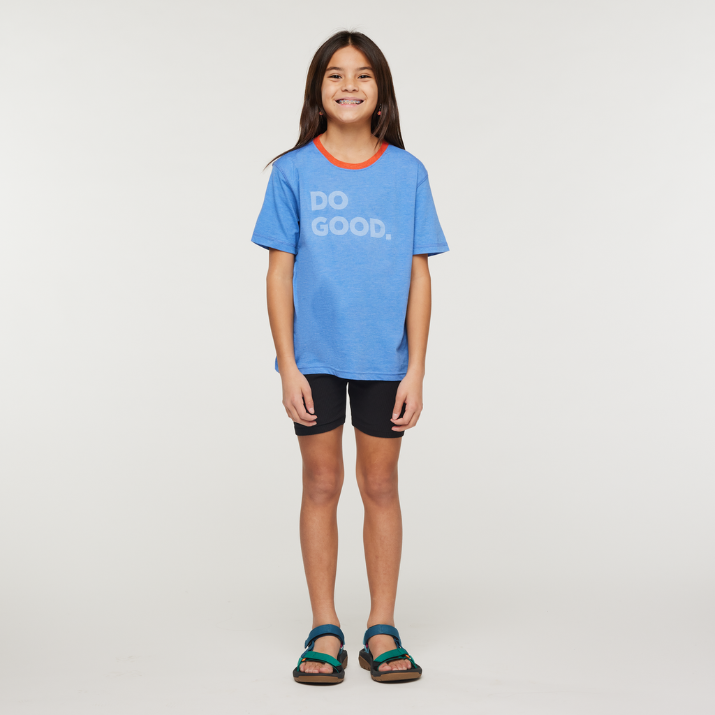 Do Good Organic T-Shirt - Kids', Lupine, Model Scarlett
