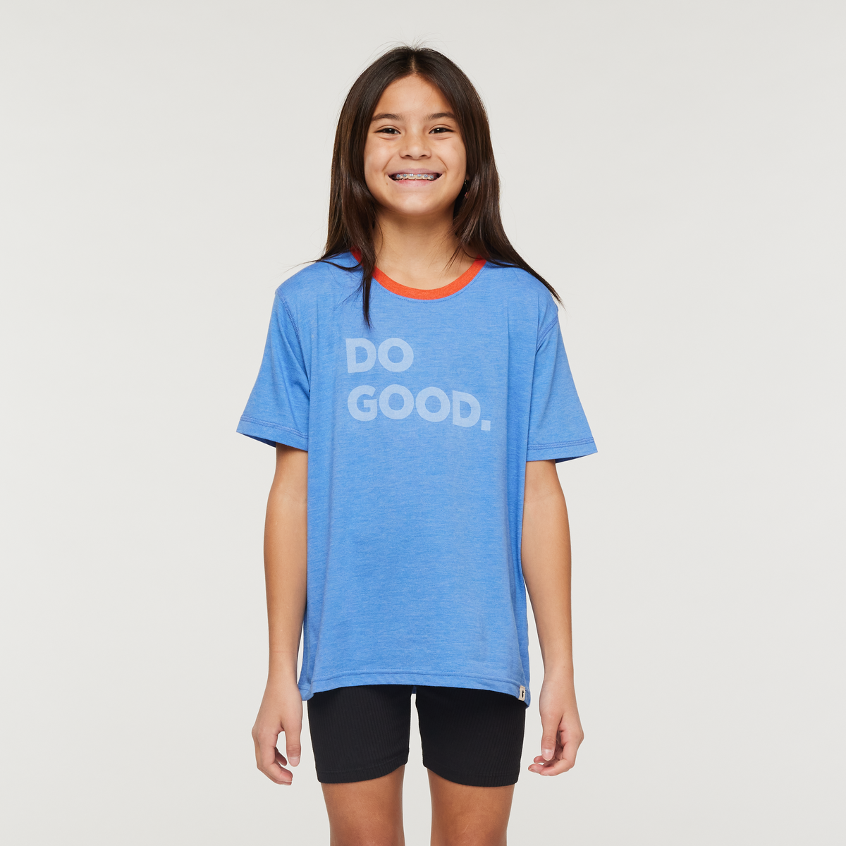 Do Good Organic T-Shirt - Kids', Lupine, Model Scarlett
