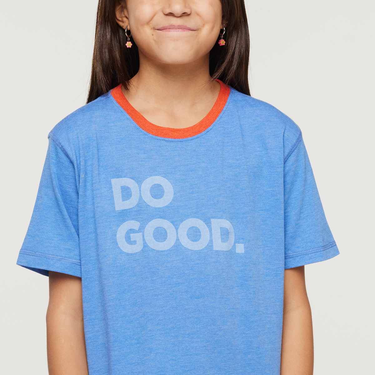Do Good Organic T-Shirt - Kids', Lupine, Model Scarlett