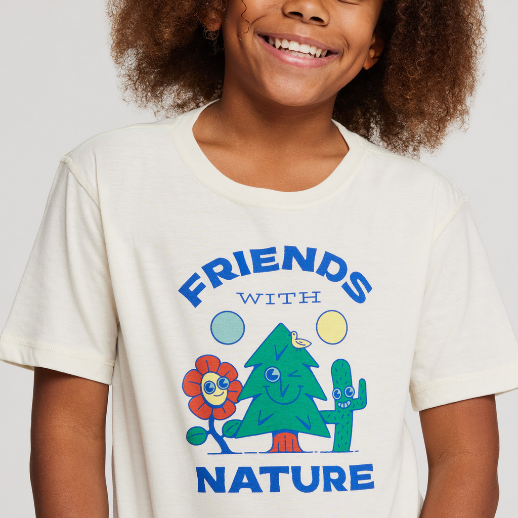 Friends with Nature Organic T-Shirt - Kids', Bone, Model Isaiah