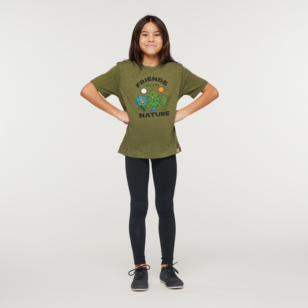 Friends with Nature Organic T-Shirt - Kids', Pine, Model Scarlett