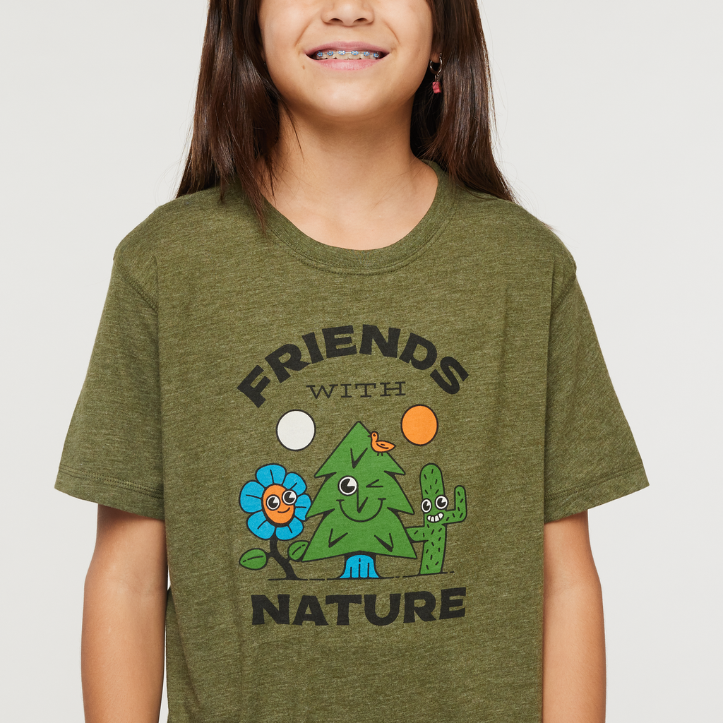 Friends with Nature Organic T-Shirt - Kids', Pine, Model Scarlett