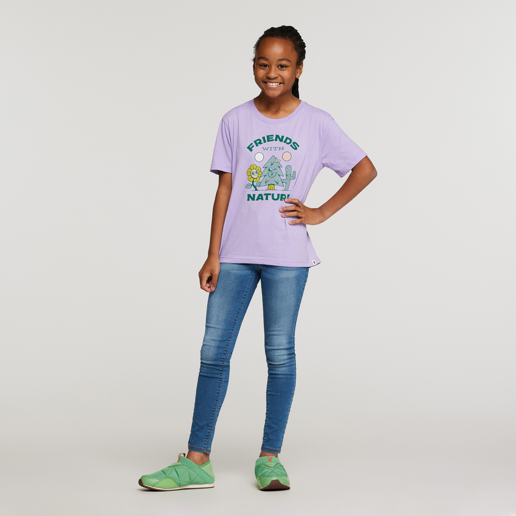 Friends with Nature Organic T-Shirt - Kids', Thistle, Model Adelina