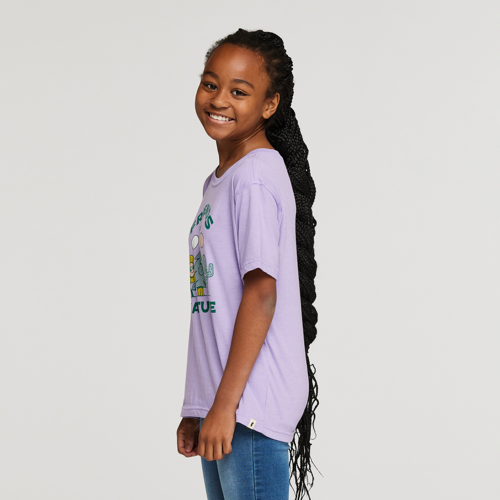 Friends with Nature Organic T-Shirt - Kids', Thistle, Model Adelina