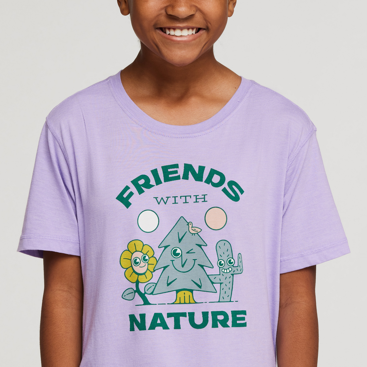 Friends with Nature Organic T-Shirt - Kids', Thistle, Model Adelina