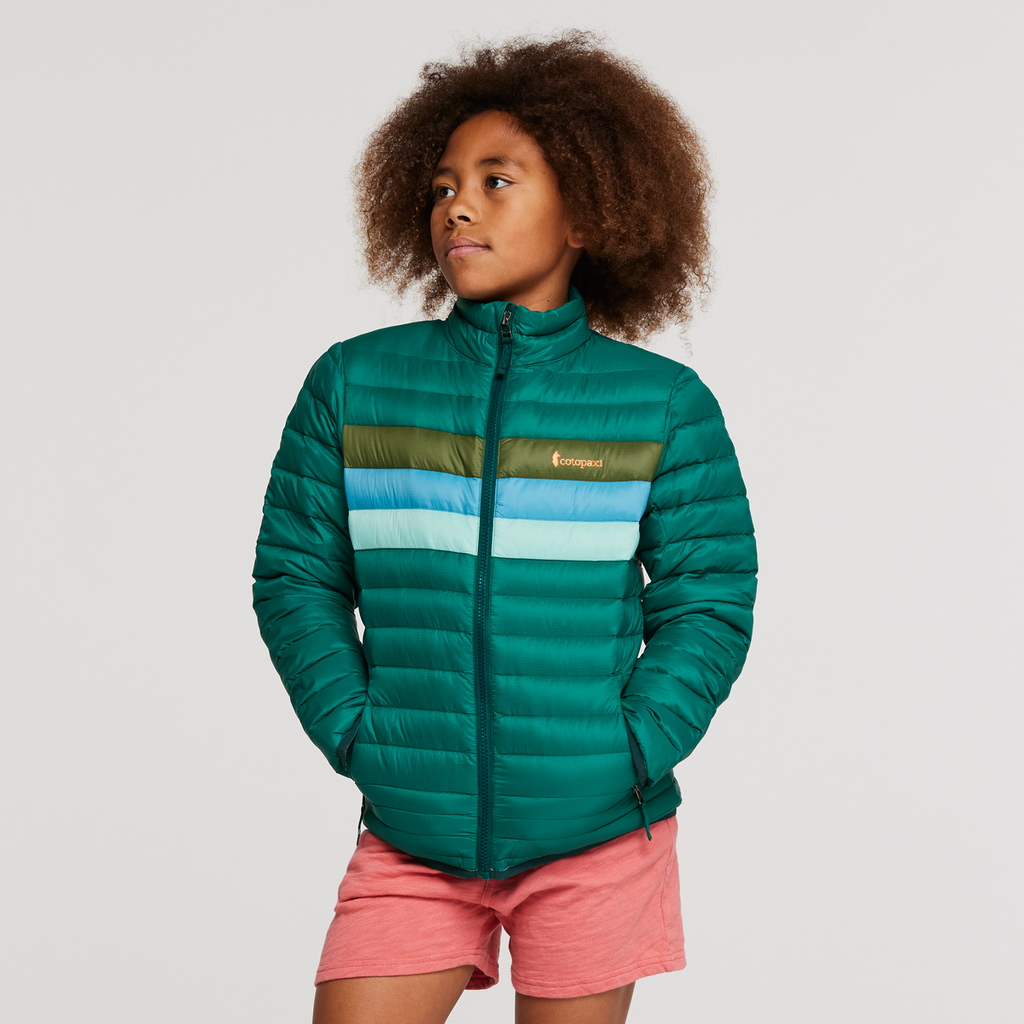 Fuego Down Jacket - Kids', Greenery, Model Isaiah