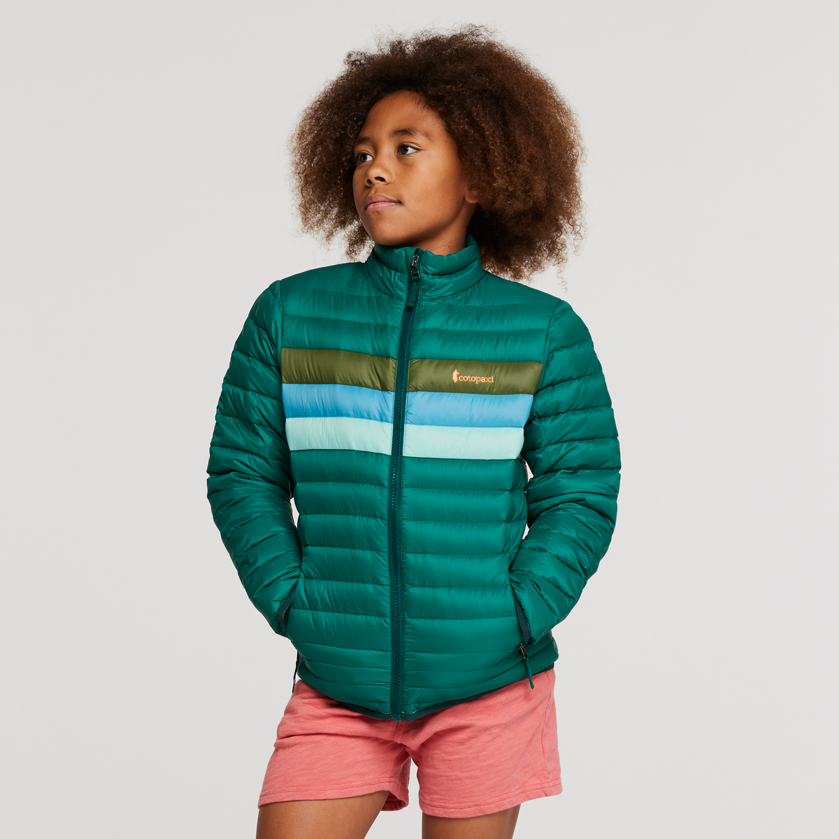 Fuego Down Jacket - Kids', Greenery, Model Isaiah