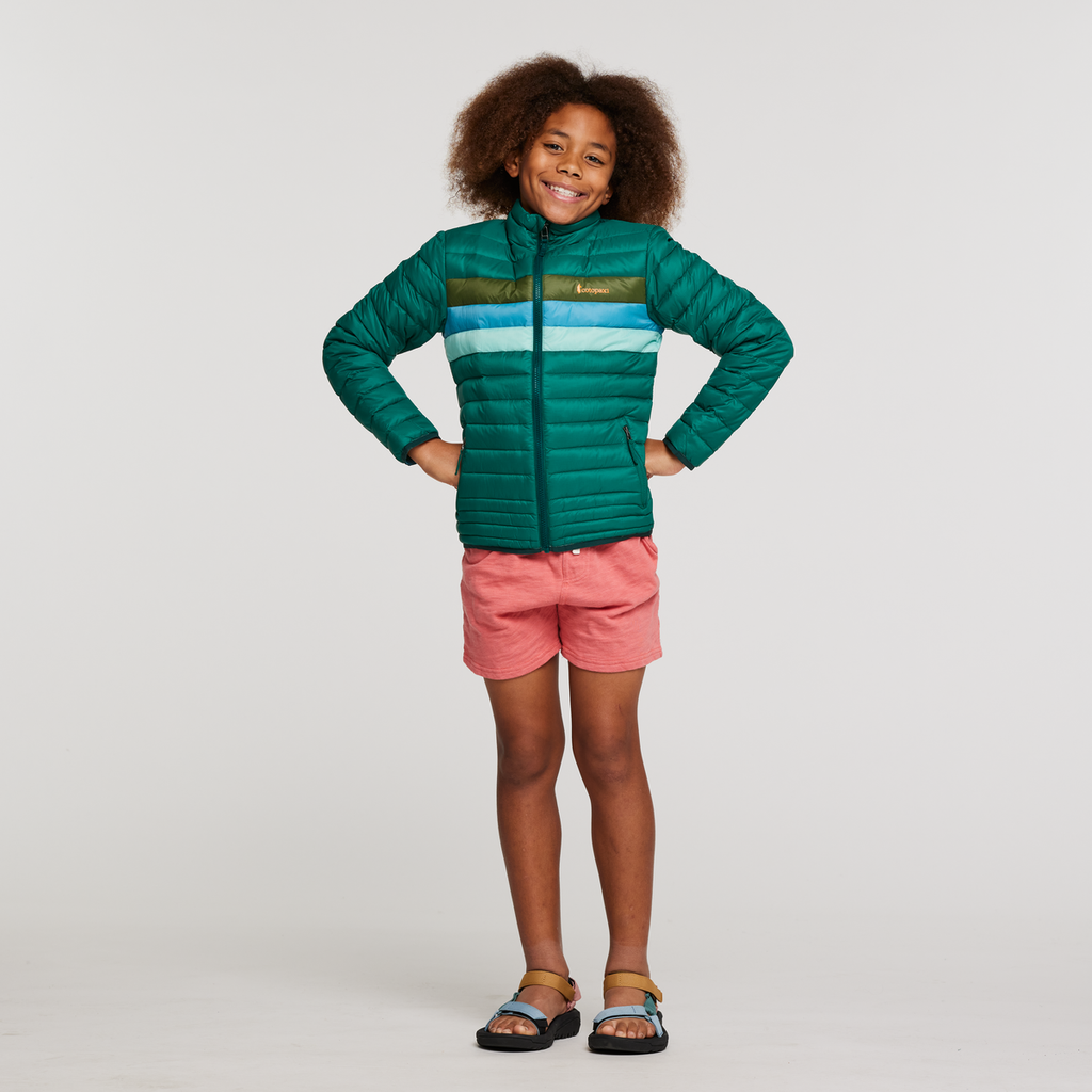 Fuego Down Jacket - Kids', Greenery, Model Isaiah